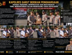 Kapolres Garut Berikan Penghargaan kepada Personel Berprestasi dan Masyarakat Yang Berkontribusi dalam Mendukung Tugas Kepolisian