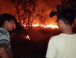 KEBAKARAN AREAL KEBUN WARGA DI KAMPUNG JATISARI DESA MEKARSARI