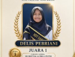 Siswi Asal Kecamatan Cibalong Raih Juara I Lomba Murottal dan Imla PORSADIN VIII Kabupaten Garut