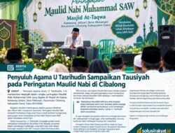 Penyuluh Agama U Tasrihudin Sampaikan Tausiyah pada Peringatan Maulid Nabi di Cibalong