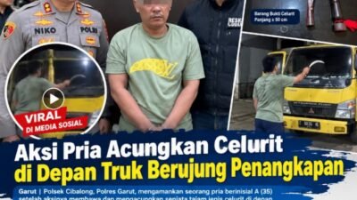 Viral Acungkan Celurit ke Truk, Pria di Cibalong Ditangkap Polisi